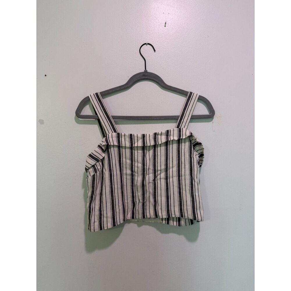 American Eagle Linen Blend Striped 2-Piece Set |  Crop Top & Faux Wrap Skort (M)